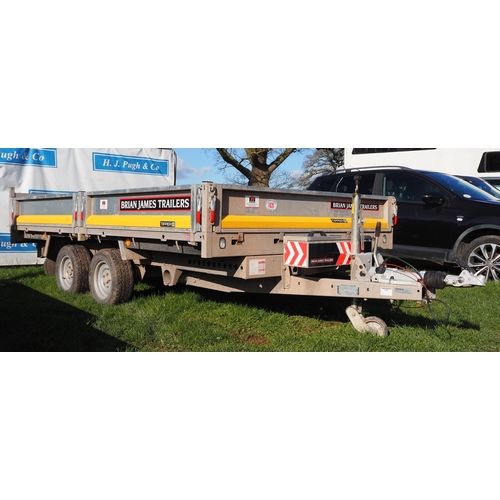 1620 - Brian James 12ft tipping trailer with sides and ramps. Controls and key in office