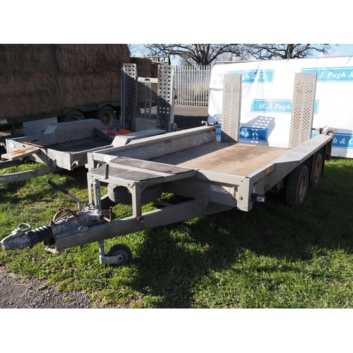 1621 - Ifor Williams GX106 plant trailer. Recent brakes and new left hand tyre. All lights work. Spare whee... 