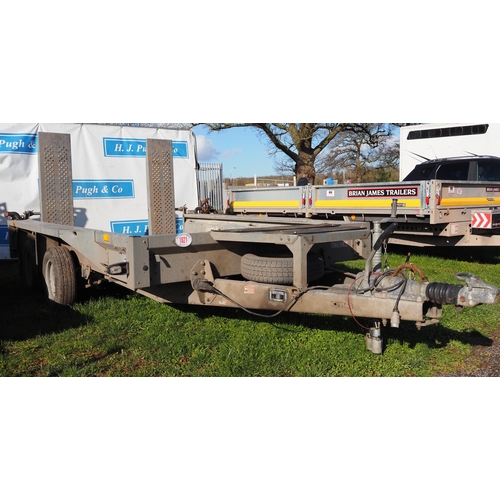 1621 - Ifor Williams GX106 plant trailer. Recent brakes and new left hand tyre. All lights work. Spare whee... 