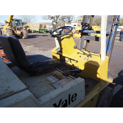 1630 - Yale forklift. 5000LB capacity. 10,925 hours showing