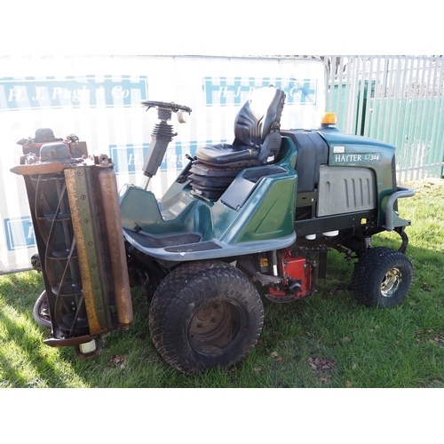 1735 - Hayter LT324 triple gang mower 3180 hours. Key in office