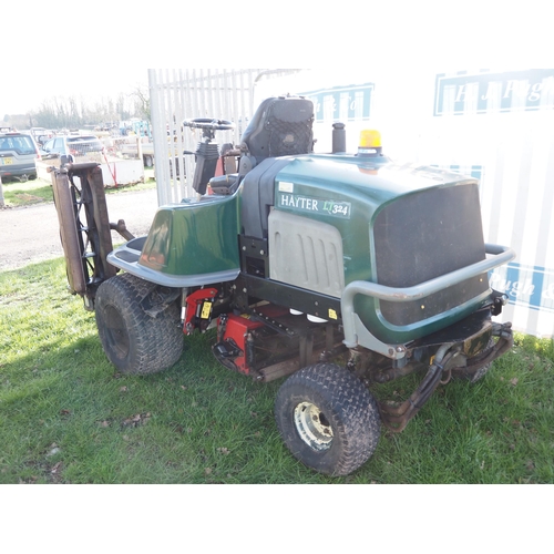 1735 - Hayter LT324 triple gang mower 3180 hours. Key in office