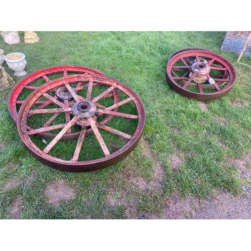 84 - Set of 4 cast iron wheels