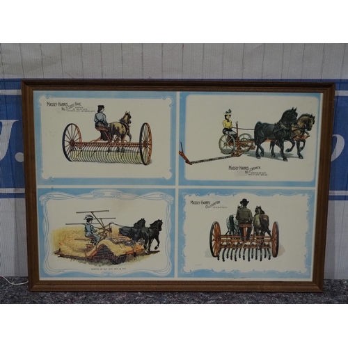 30 - Framed poster - Massey Harris Implements originally displayed at Stoneleigh Museum 17 x 25
