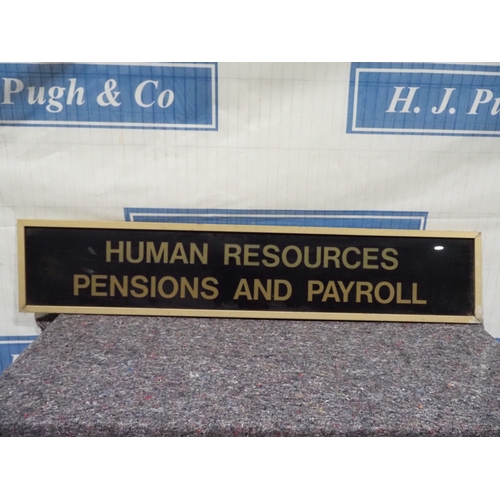33 - Perspex sign - Human Resources 13 x 76
