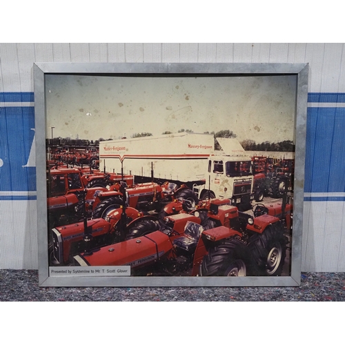 38 - Framed poster - Massey Ferguson tractors at Banner Lane 20 x 23