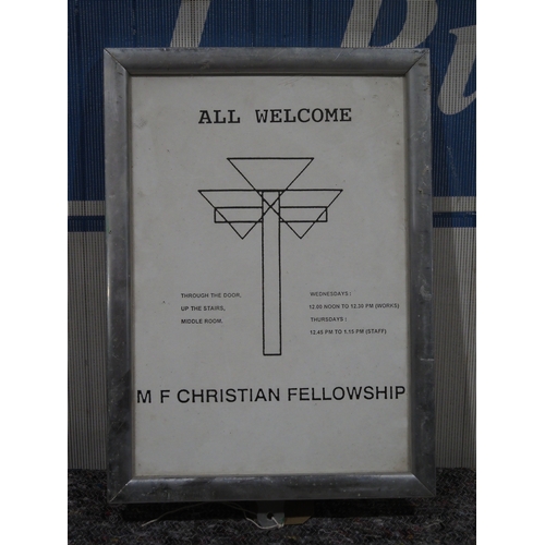 46 - Framed poster - Massey Ferguson Christian Fellowship 11 x 8