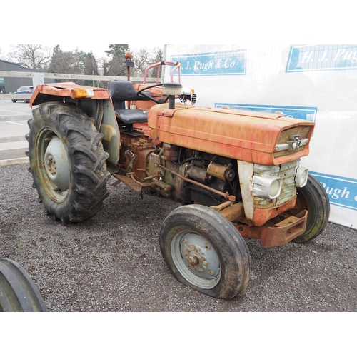 547 - Massey Ferguson 140-8 vineyard tractor. C/w front weight frame