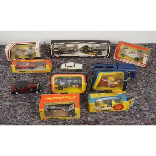 42 - Assorted Corgi model vehicles to include Embassy shadow, Elf Tyrell Project 34 and Ferrari 206 Dyno ... 