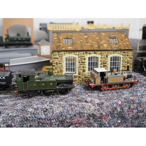 88 - Quantity of railway infrastructure, OO gauge locomotives, carriages and other accessories