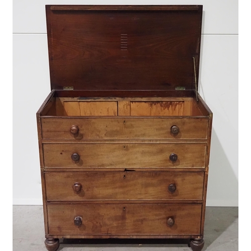 636 - Victorian chest of drawers with lift up top H34½