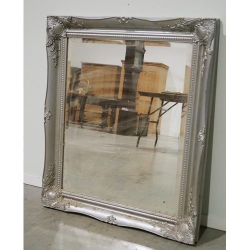 189 - Ornate silver framed bevel edge mirror 30