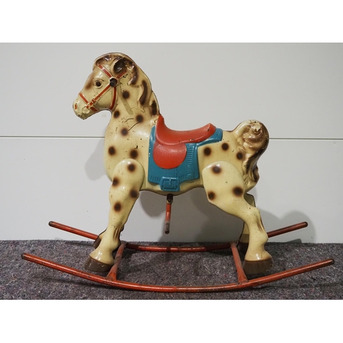 151 - Vintage tin rocking horse