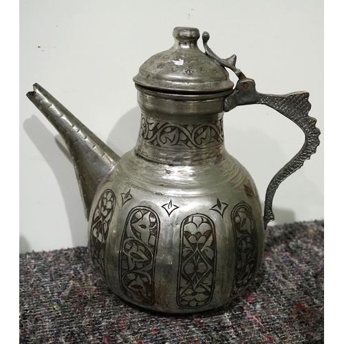 154 - Silver plate coffee set and ornate tea pot