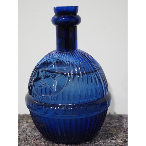 225 - Rare Victorian blue glass fire extinguisher, Harden Star hand grenade