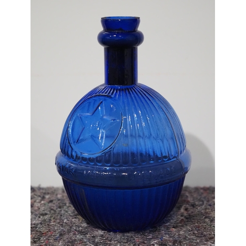 226 - Rare Victorian blue glass fire extinguisher, Harden Star hand grenade