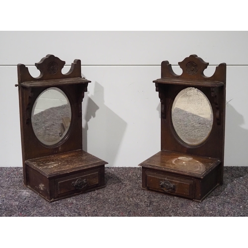 133 - Pair of Edwardian table top mirrors with drawers