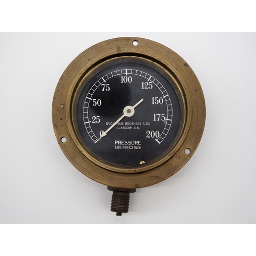 274 - Buchanan Brothers Ltd. Glasgow brass pressure gauge