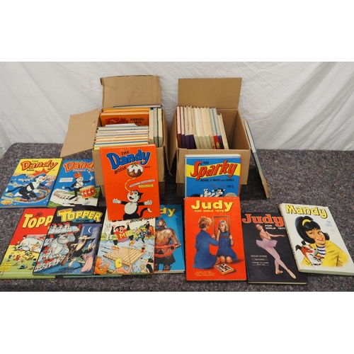 184 - Quantity of 1970s annuals to include the Dandy, Judy, the Sparky, etc.