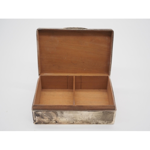 347 - Silver cased cigarette box