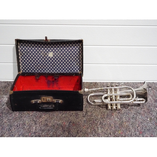 119 - Cornet in leather case