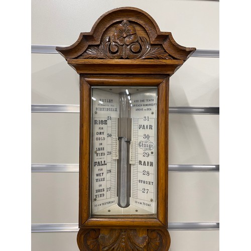 430 - Oak cased stick barometer 40