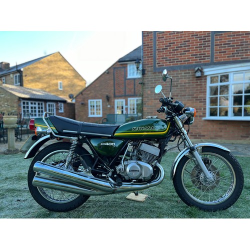 904 - Kawasaki KH400 motorcycle. 1977. 401cc. 
Frame No. S3F-29604
Engine No. S3E029732
UK supplied bike. ... 