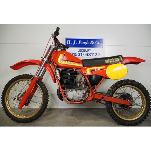 913 - Maico MC250 motocross bike. 1982. 250cc.
Frame No. 3531223
Engine No. MT3531165
Runs but requires re... 