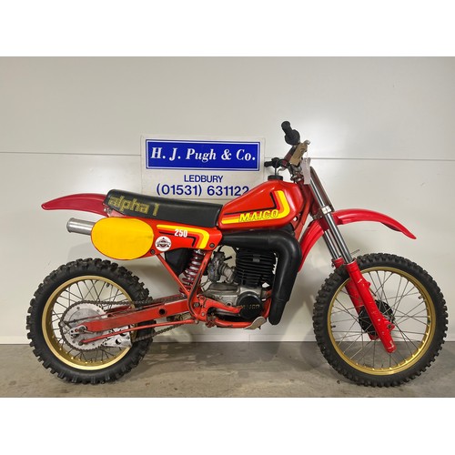 913 - Maico MC250 motocross bike. 1982. 250cc.
Frame No. 3531223
Engine No. MT3531165
Runs but requires re... 