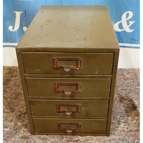 518 - Vintage green 4 drawer steel cabinet