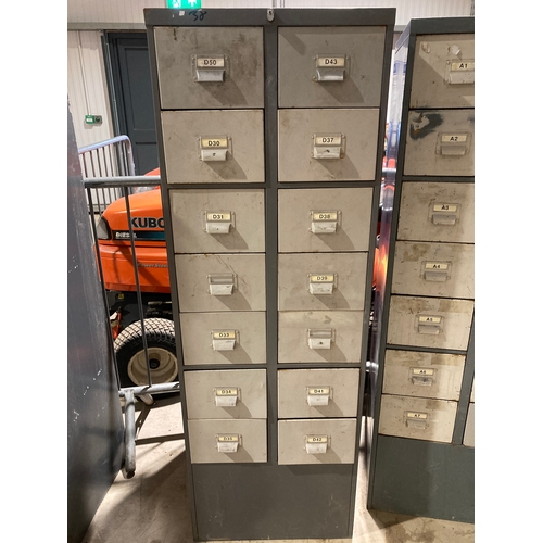 812 - 14 Drawer industrial cabinet 60