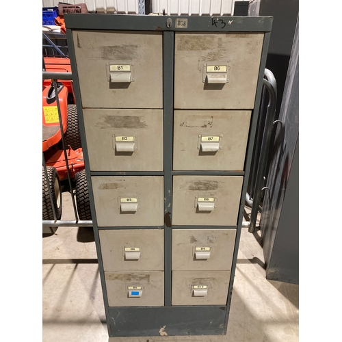 814 - 10 Drawer industrial cabinet 52”