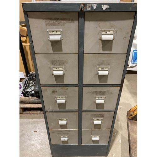 815 - 10 Drawer industrial cabinet 56”