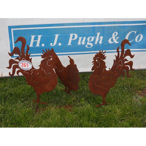 261 - Metal chicken stake sign - 3