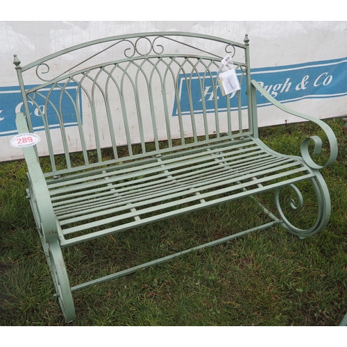 289 - Green rocking bench 4ft