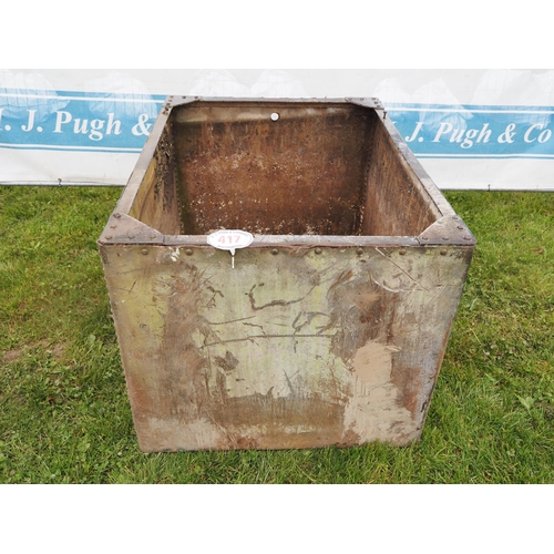 417 - Galvanised riveted tank 4x3ft