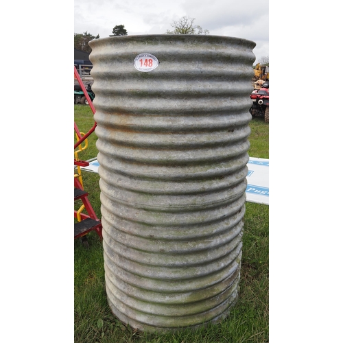 148 - Corrugated water tank approx. 5ft tall