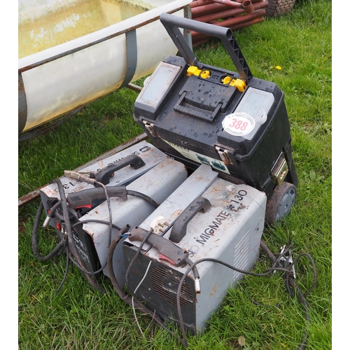 388 - Tool box and 2 welders