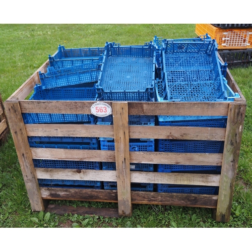 563 - Stillage of plastic trays