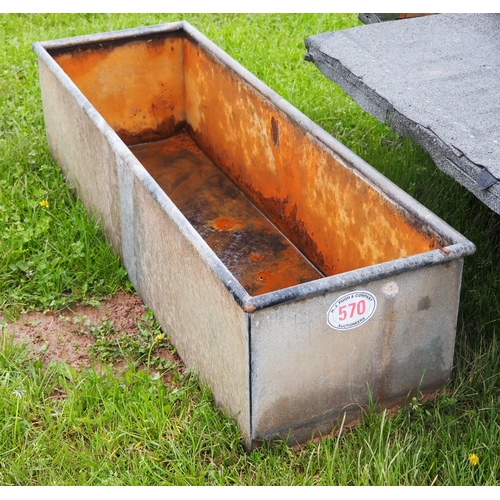 570 - Galvanised water trough 5ft x 1½