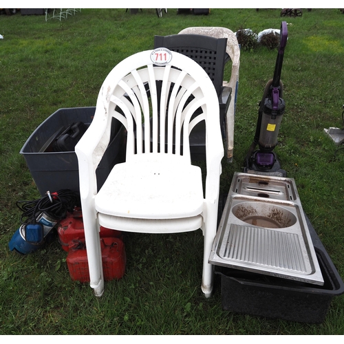 711 - Chairs, sinks, pump and tool boxes