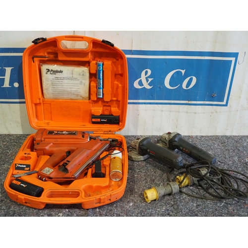3015 - Paslode nail gun and Bosch 110v angle grinders - 2
