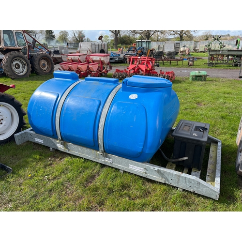 1524 - Weston 2000L Water bowser on frame with 240V pump, 2020