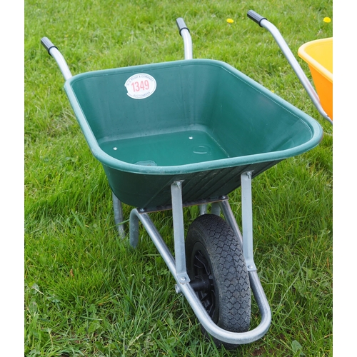 1349 - Green wheelbarrow