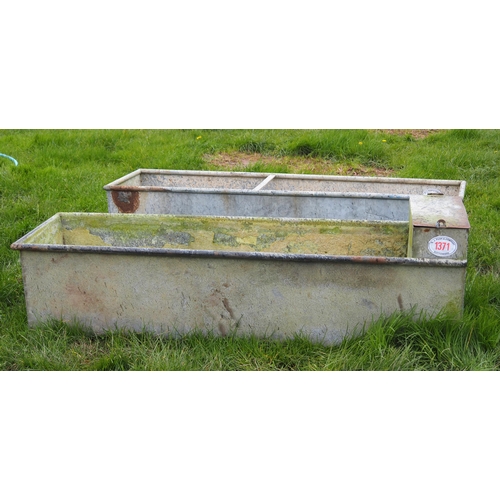 1371 - Galvanised water trough 6ft