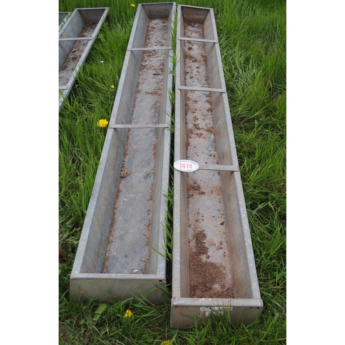 1414 - Galvanised feed troughs 9ft - 2