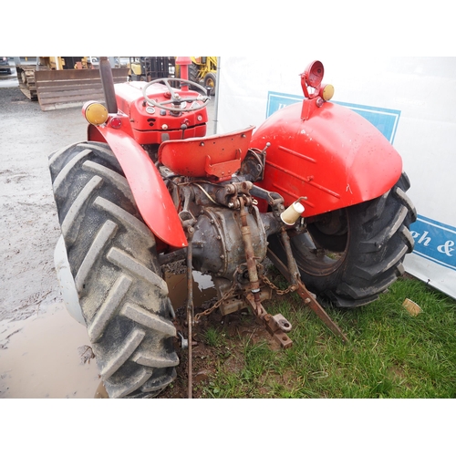 1534 - Massey Ferguson 135 tractor. Runs and drives. Goodyear tyres, showing 2280 hours. Key in office