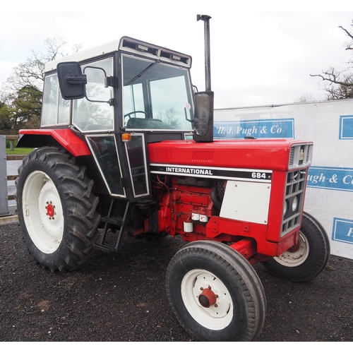 1624 - International 684 tractor. 1980. Restored, showing 6227 hours. Reg. PVL 970V. V5 in office