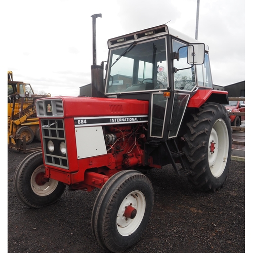 1624 - International 684 tractor. 1980. Restored, showing 6227 hours. Reg. PVL 970V. V5 in office