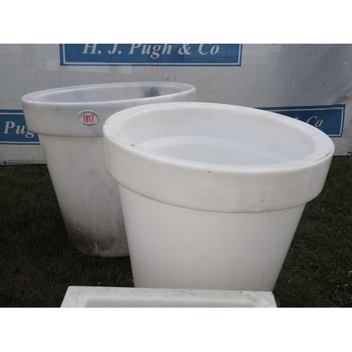 1917 - 3ft White plastic pots - 2